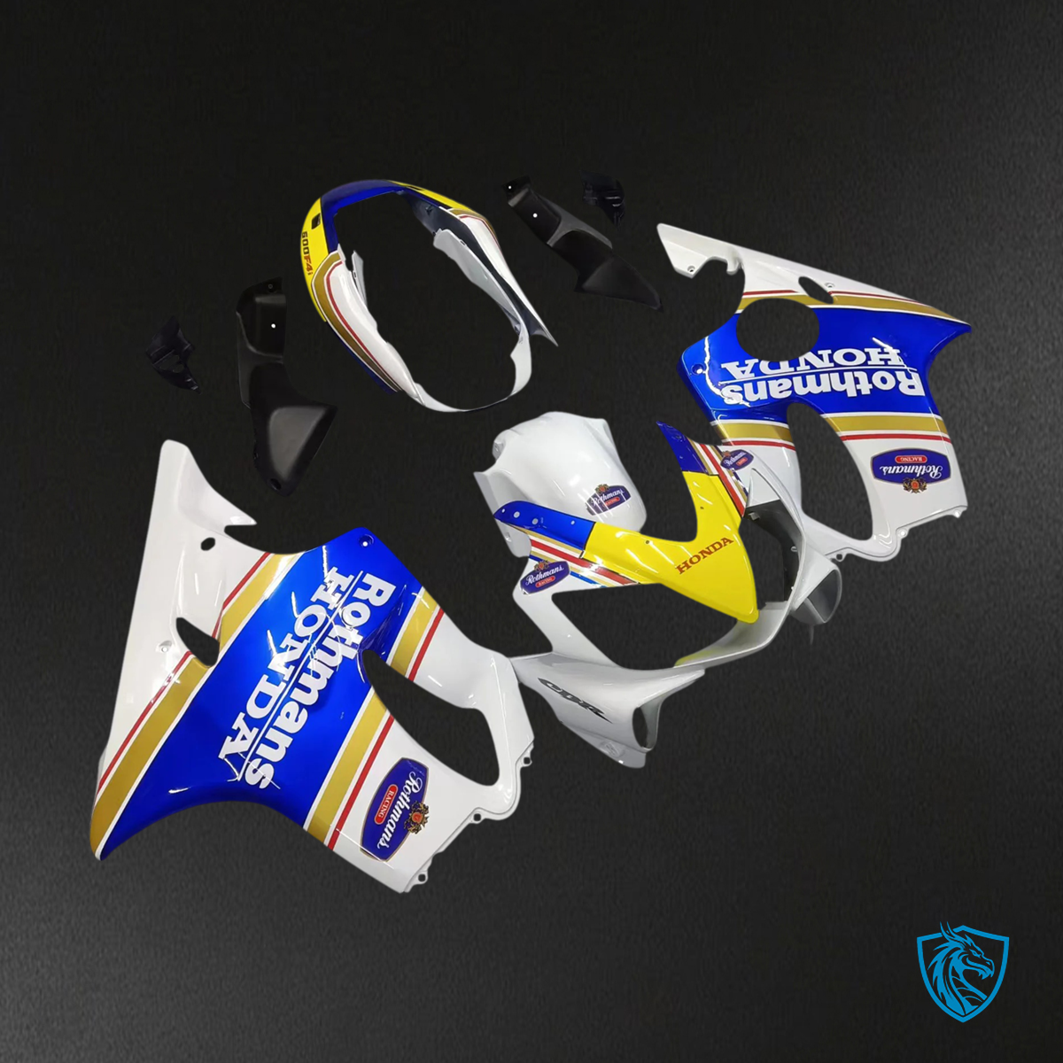 Honda CBR600 F4i (2004-2007) Blue & Yellow with Logo Style 2 - Fairing Kit