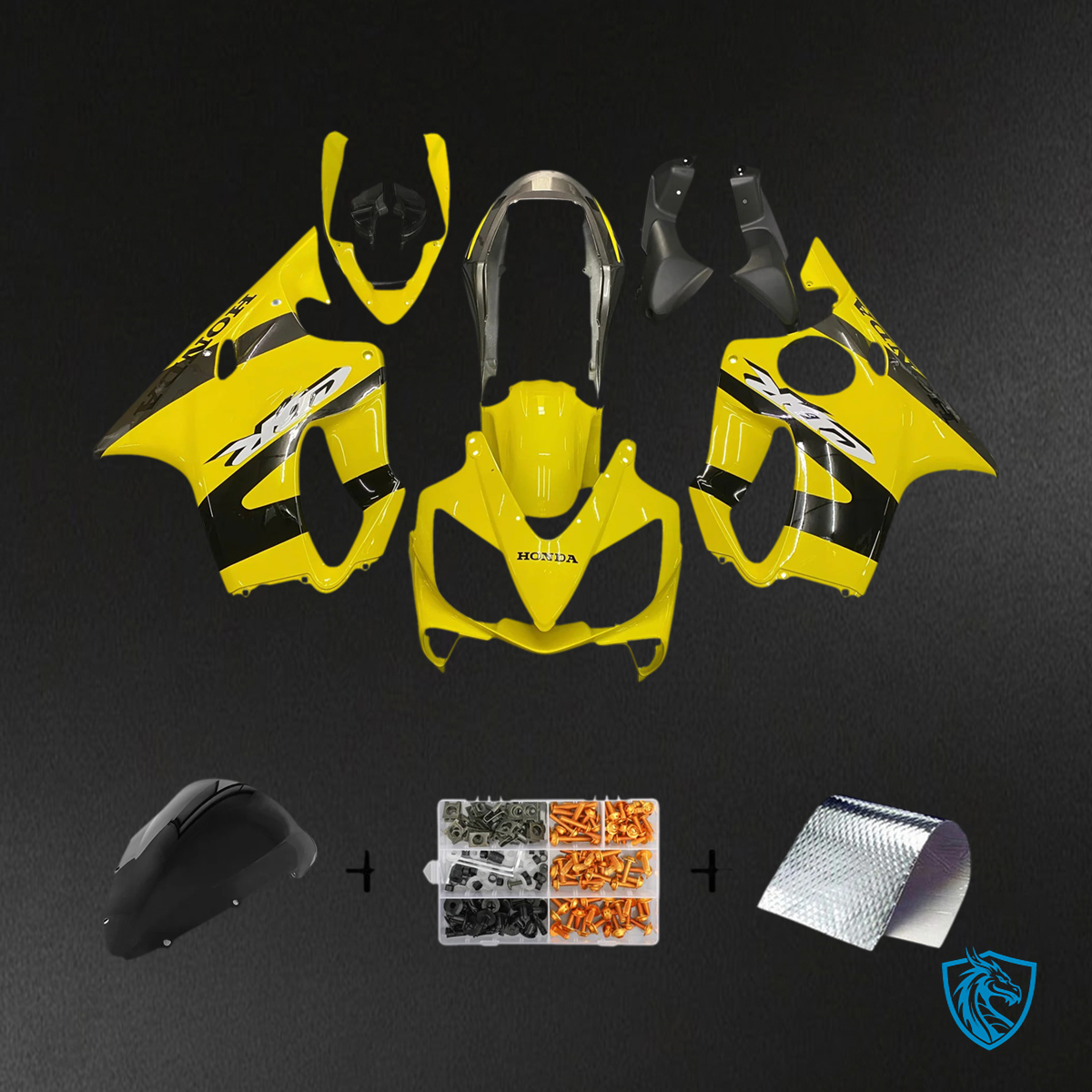 Honda CBR600 F4i (2004-2007) Yellow & Black - Fairing Kit