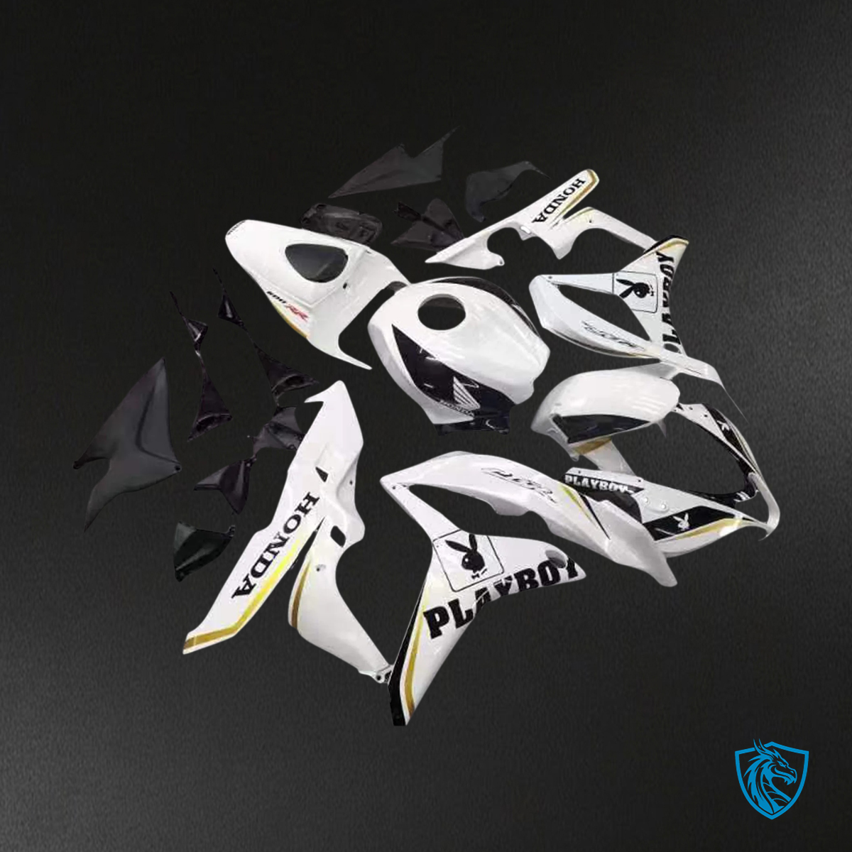 Honda CBR600 (2007-2008) Black & White - Fairing Kit