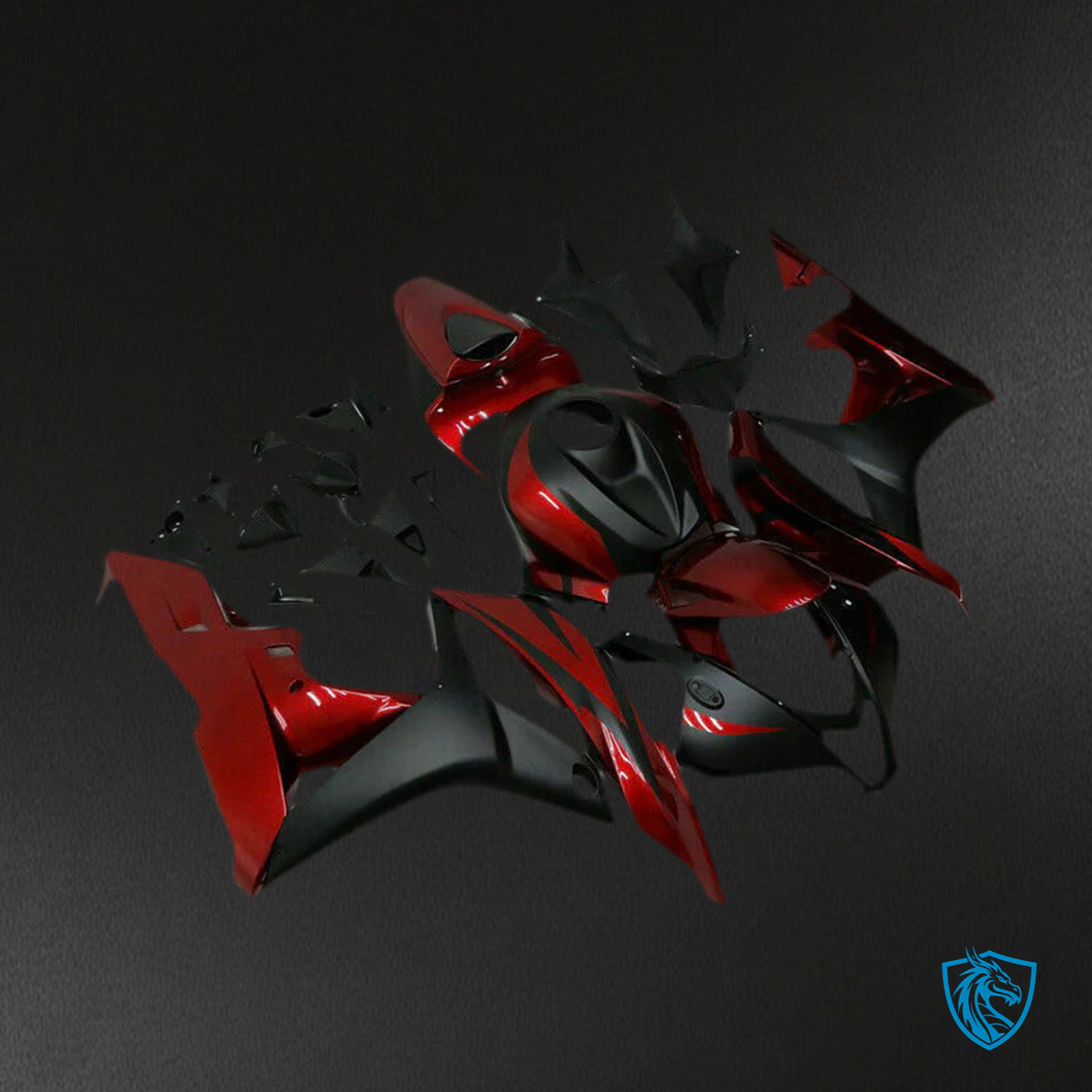 Honda CBR600 (2007-2008) Dark Red & Black - Fairing Kit