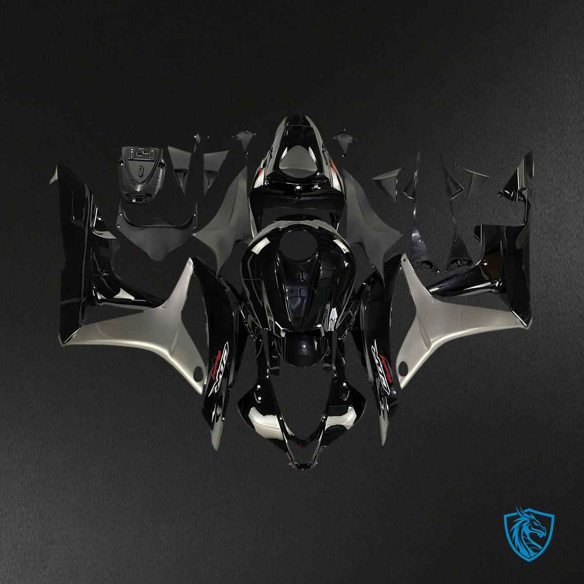 Honda CBR600 (2007-2008) Black & Gray - Fairing Kit