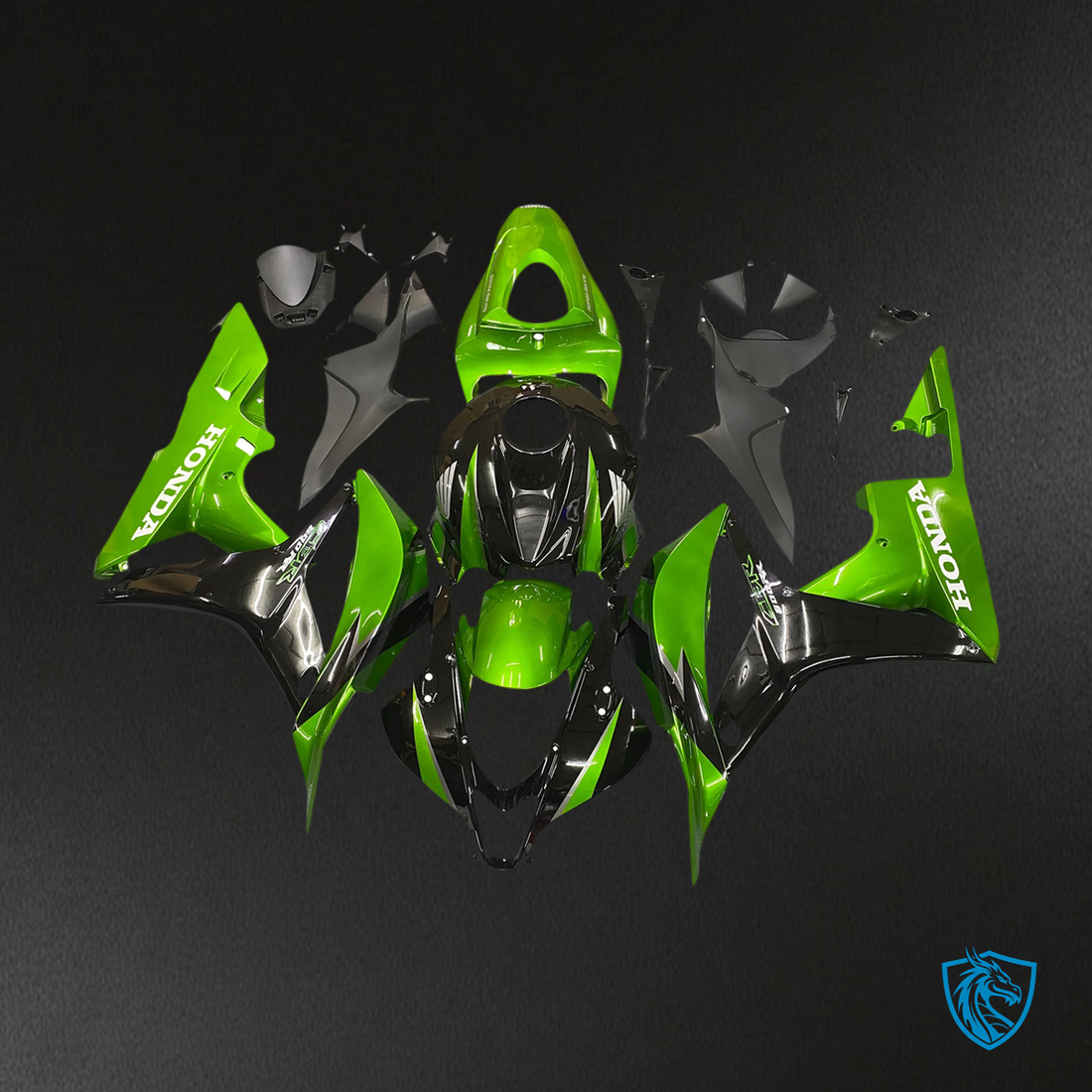 Honda CBR600 (2007-2008) Green & Black - Fairing Kit