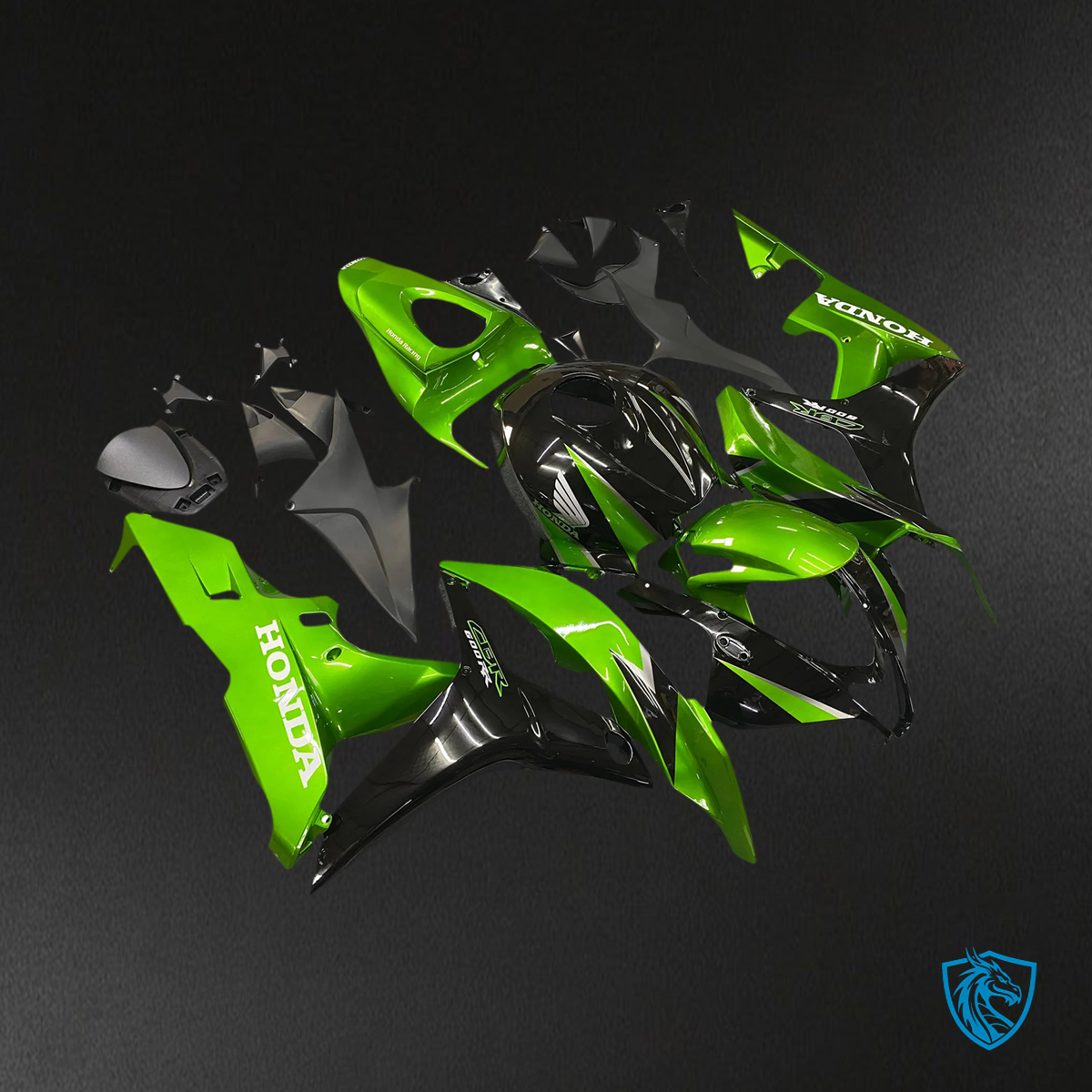 Honda CBR600 (2007-2008) Green & Black - Fairing Kit