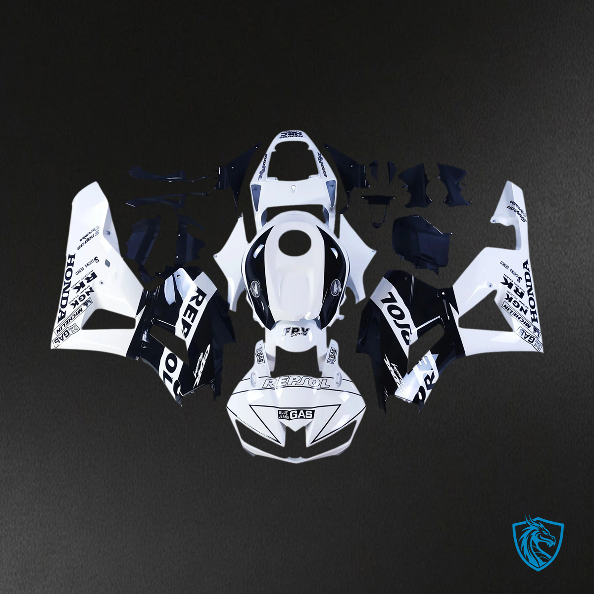 Honda CBR600 (2013-2020) White & Black - Fairing Kit