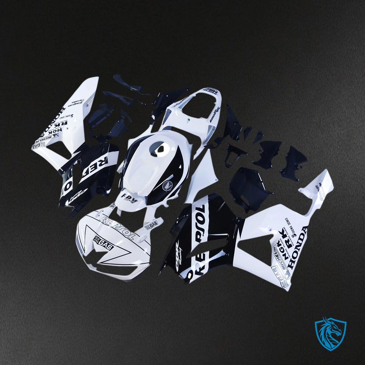 Honda CBR600 (2013-2020) White & Black - Fairing Kit