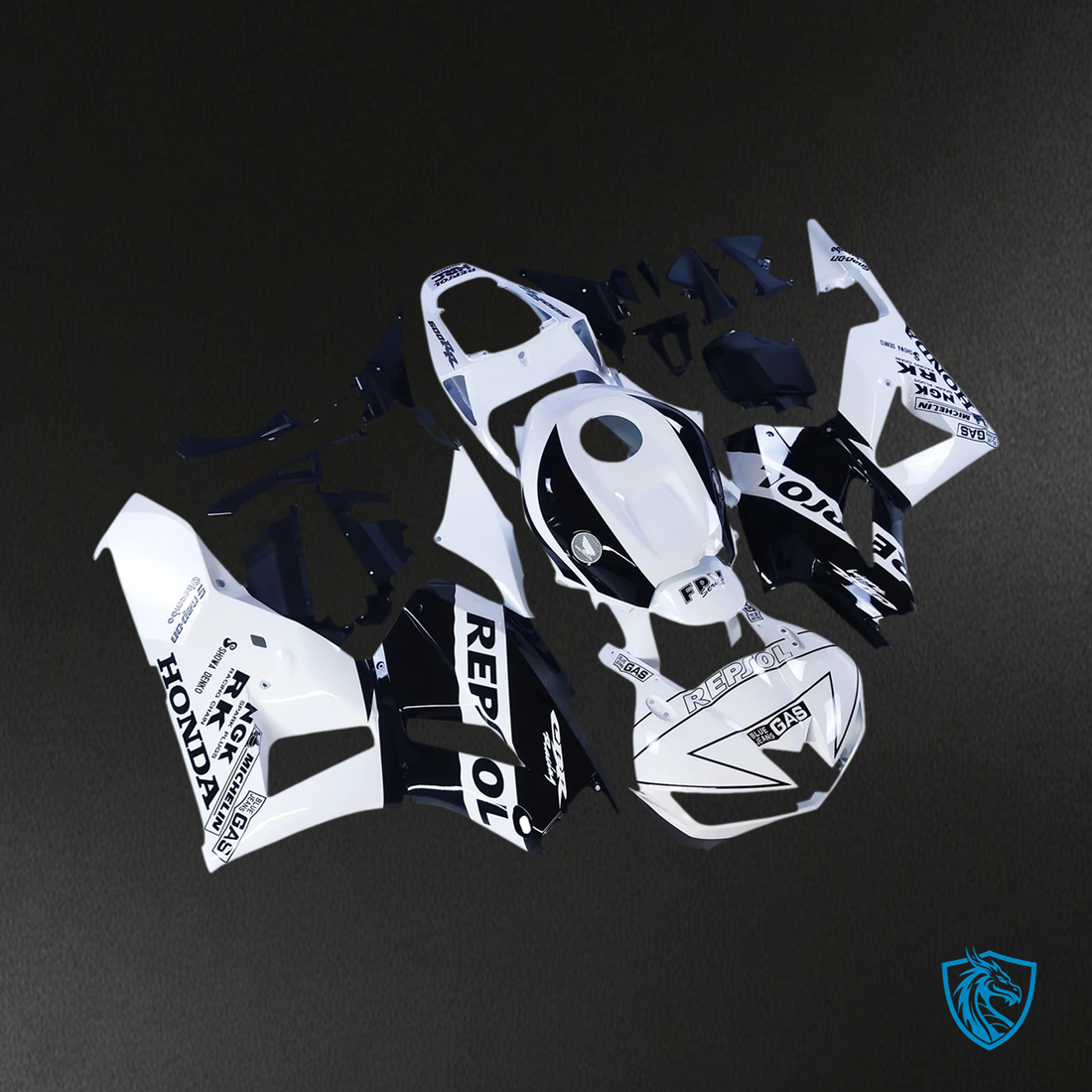 Honda CBR600 (2013-2020) White & Black - Fairing Kit