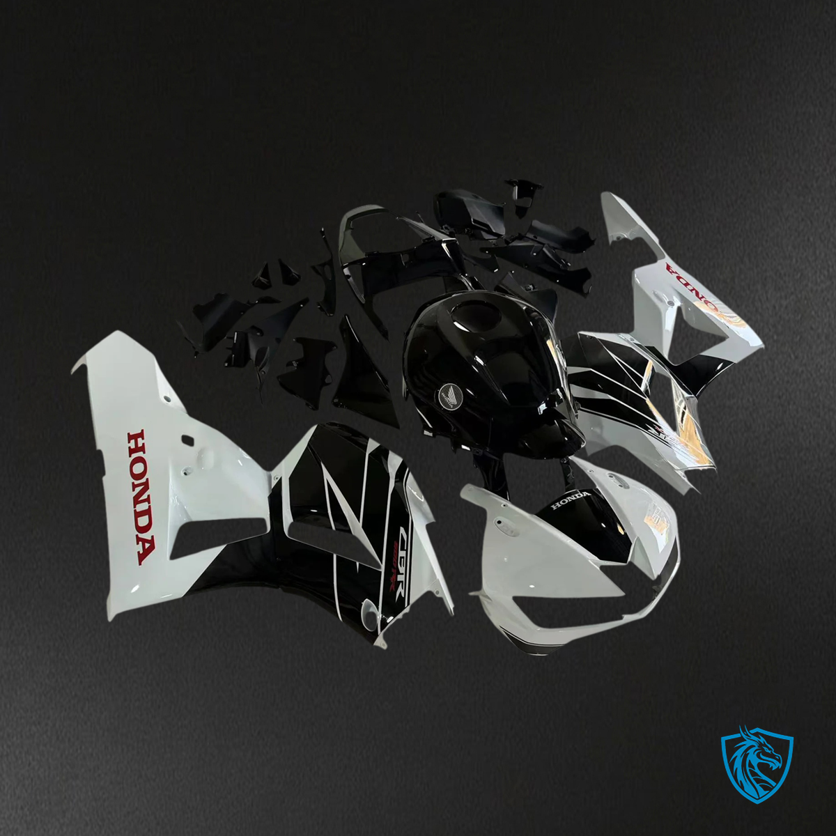 Honda CBR600 (2013-2020) White & Black Style2 - Fairing Kit