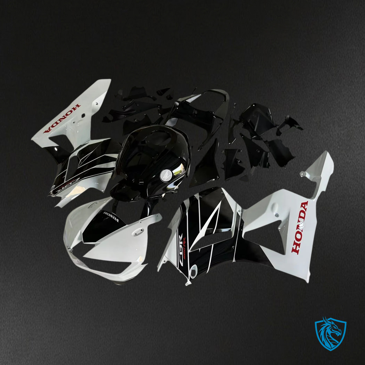 Honda CBR600 (2013-2020) White & Black Style2 - Fairing Kit