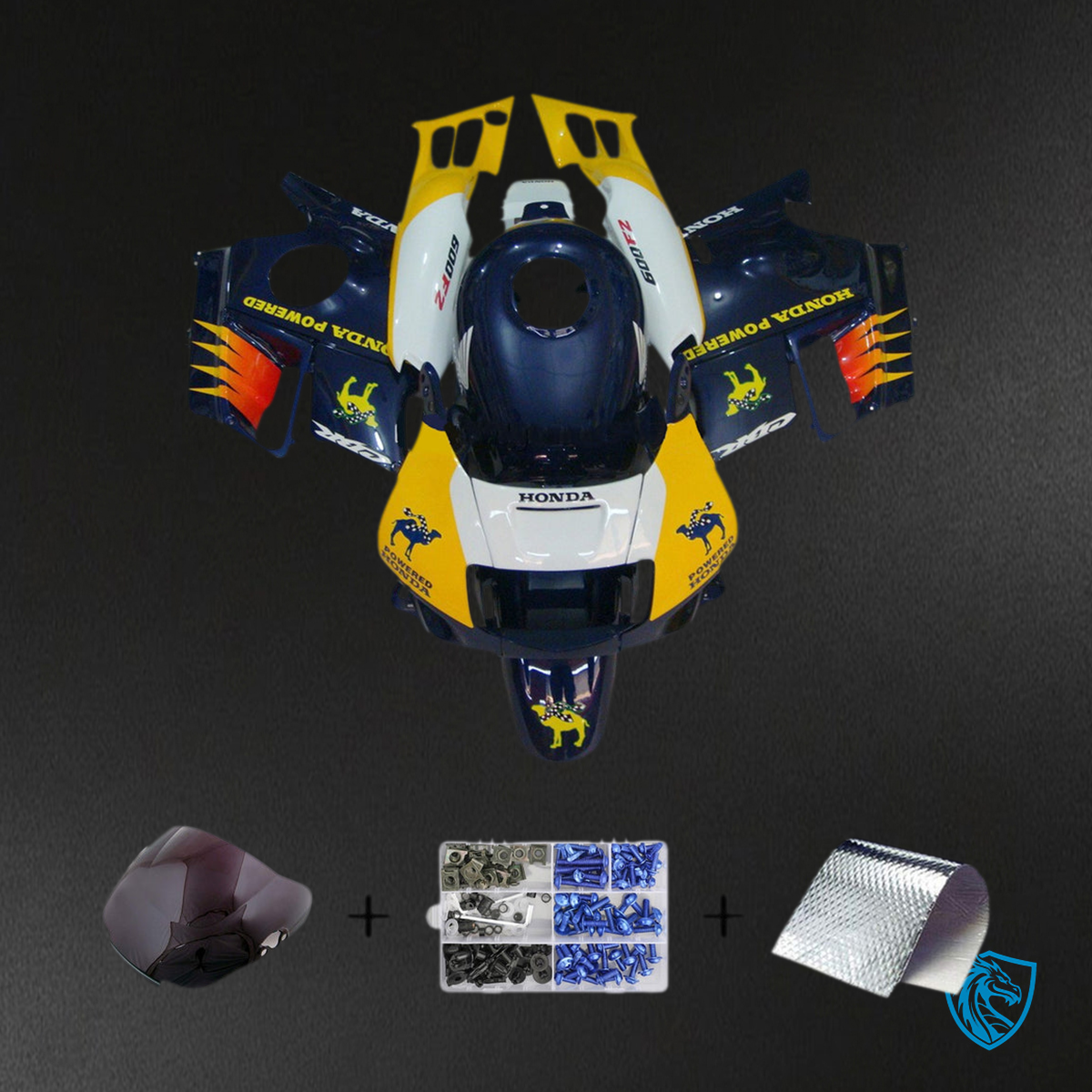 Honda CBR600 F2 (1991-1994) Fairing Kit - Blue, Yellow, and White - ABS Bodywork