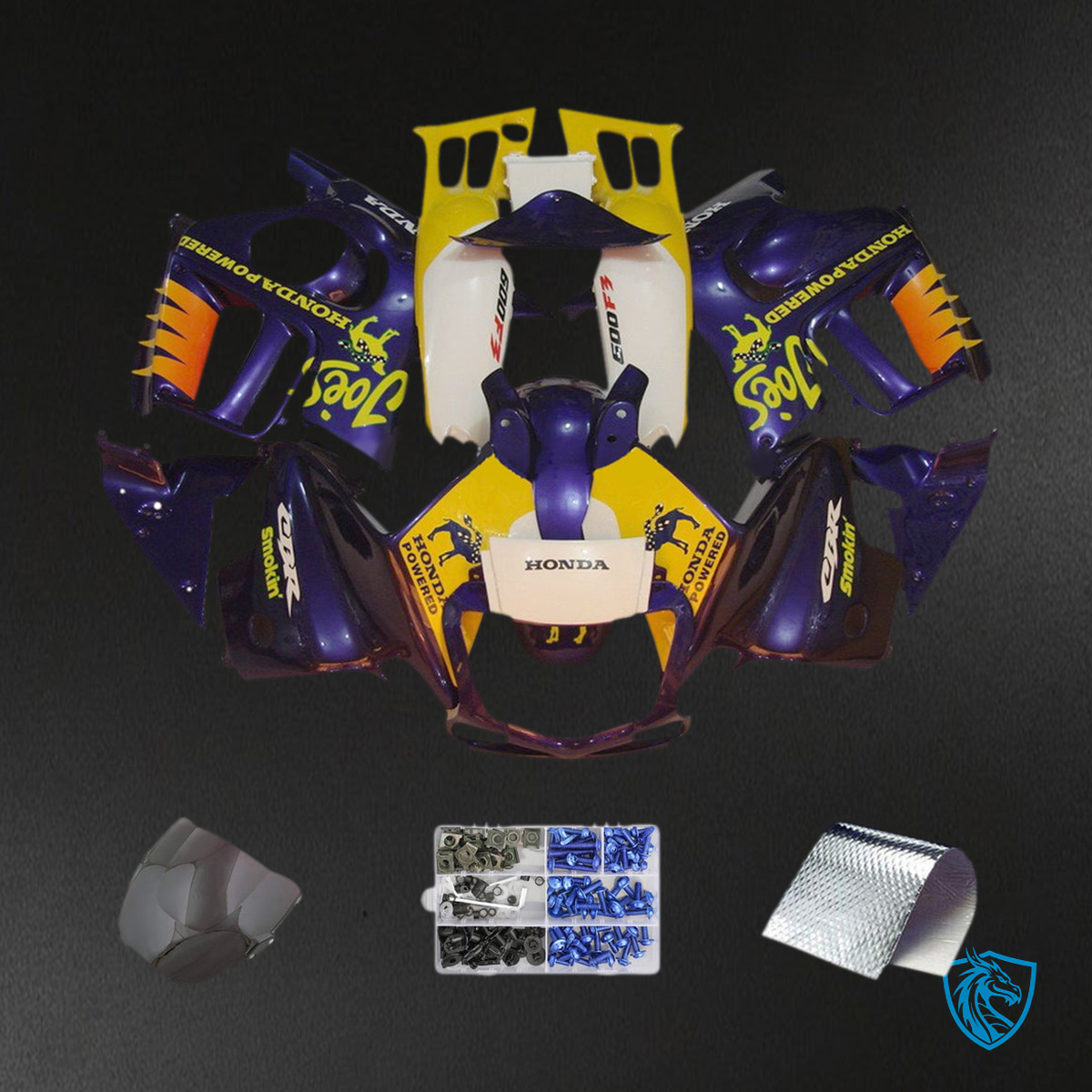 Honda CBR600 F3 (1995-1996)  Fairing Kit - Dark Blue Yellow, and White ABS Bodywork