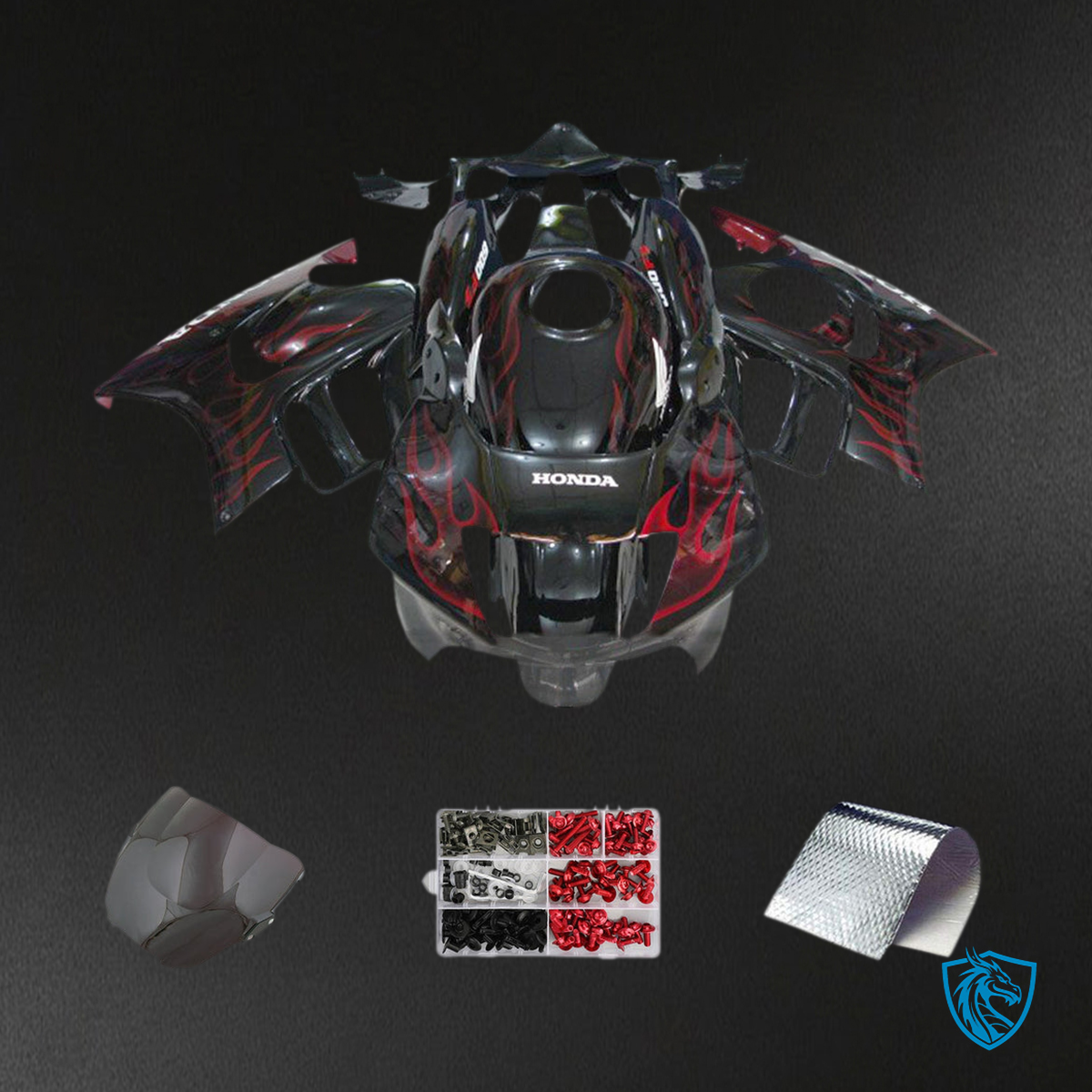 Honda CBR600 F3 (1997-1998)  Fairing Kit - Black & Red ABS Bodywork
