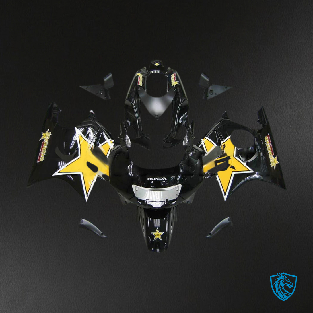Honda CBR600 F3 (1997-1998) fairing set Black and Yellow ABS Bodywork
