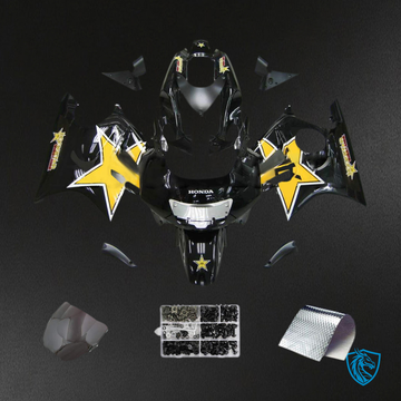 Honda CBR600 F3 (1997-1998) fairing set Black and Yellow ABS Bodywork