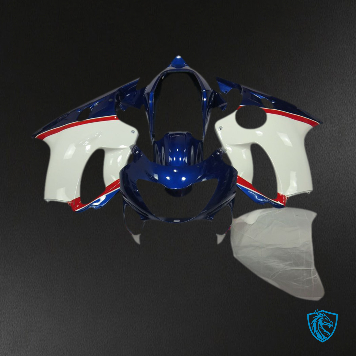 Honda CBR600 F4 (1999-2000) Deep Blue, White & Red - MERGEment Motorcycle Fairings Kit