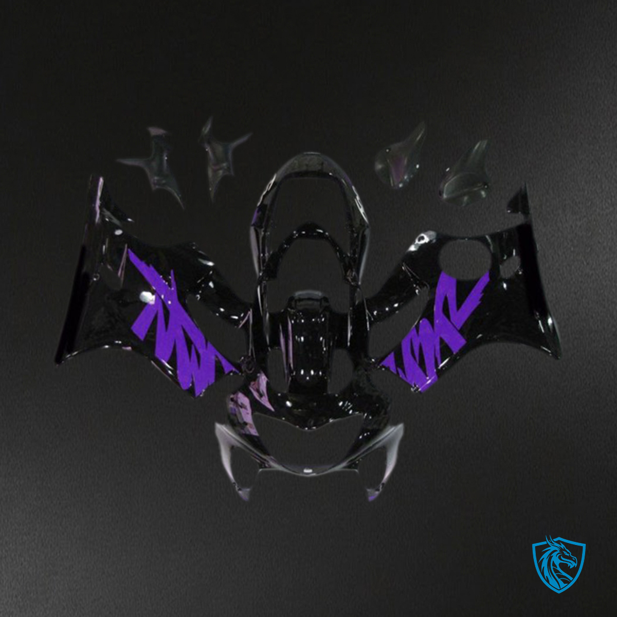 Honda CBR600 F4 (1999-2000) Gloss Black & Purple Fairing Kit - Aftermarket ABS Bodywork