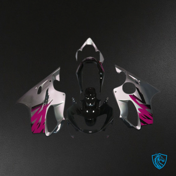 Honda CBR600 F4 (1999-2000) Glossy Silver & Pink - Fairing Kit | ABS Bodywork