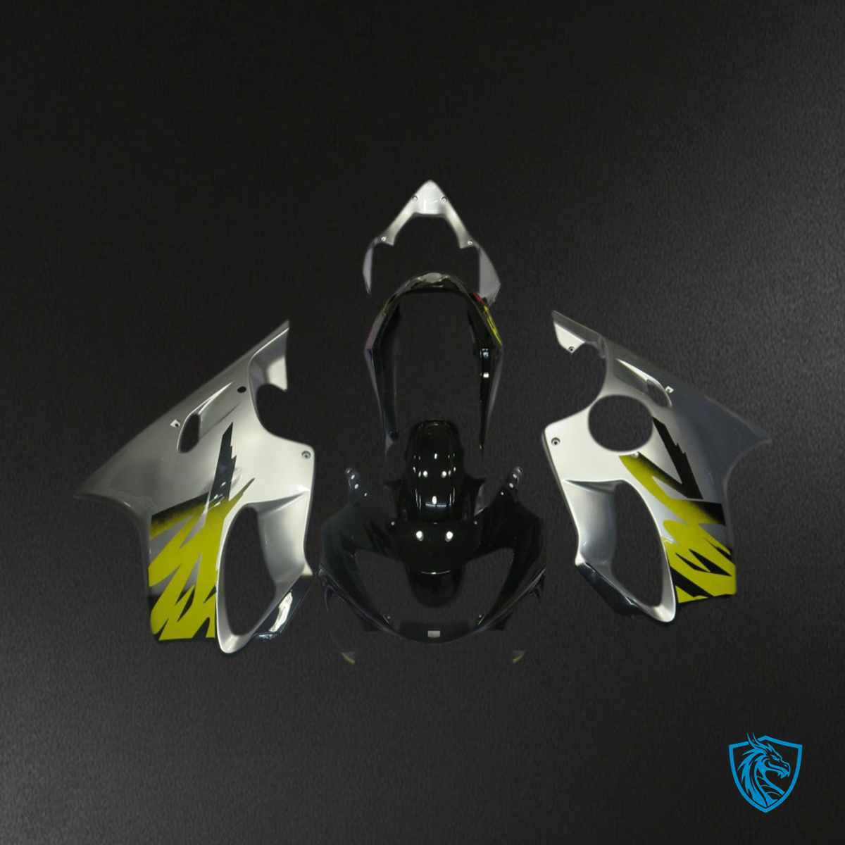 Honda CBR600 F4 (1999-2000) Silver, Yellow & Black Motorcycle - Custom ABS Fairing Kit