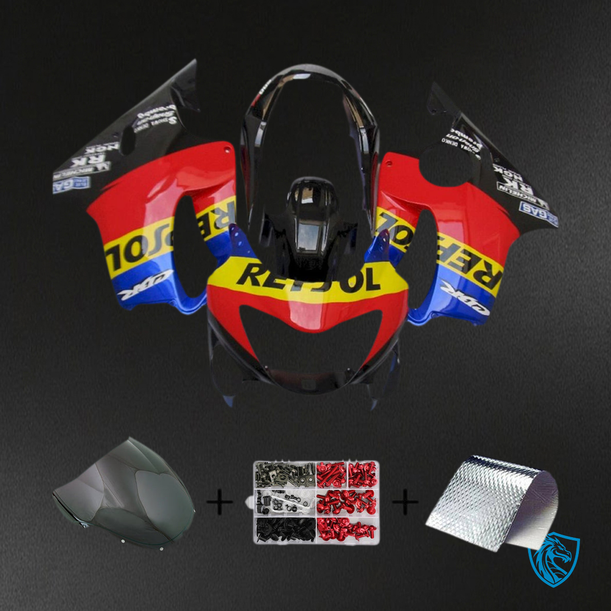 Honda CBR600 F4 (1999-2000 ) Fairing Kit -  Red, Black, Blue, and Yellow - ABS Bodywork