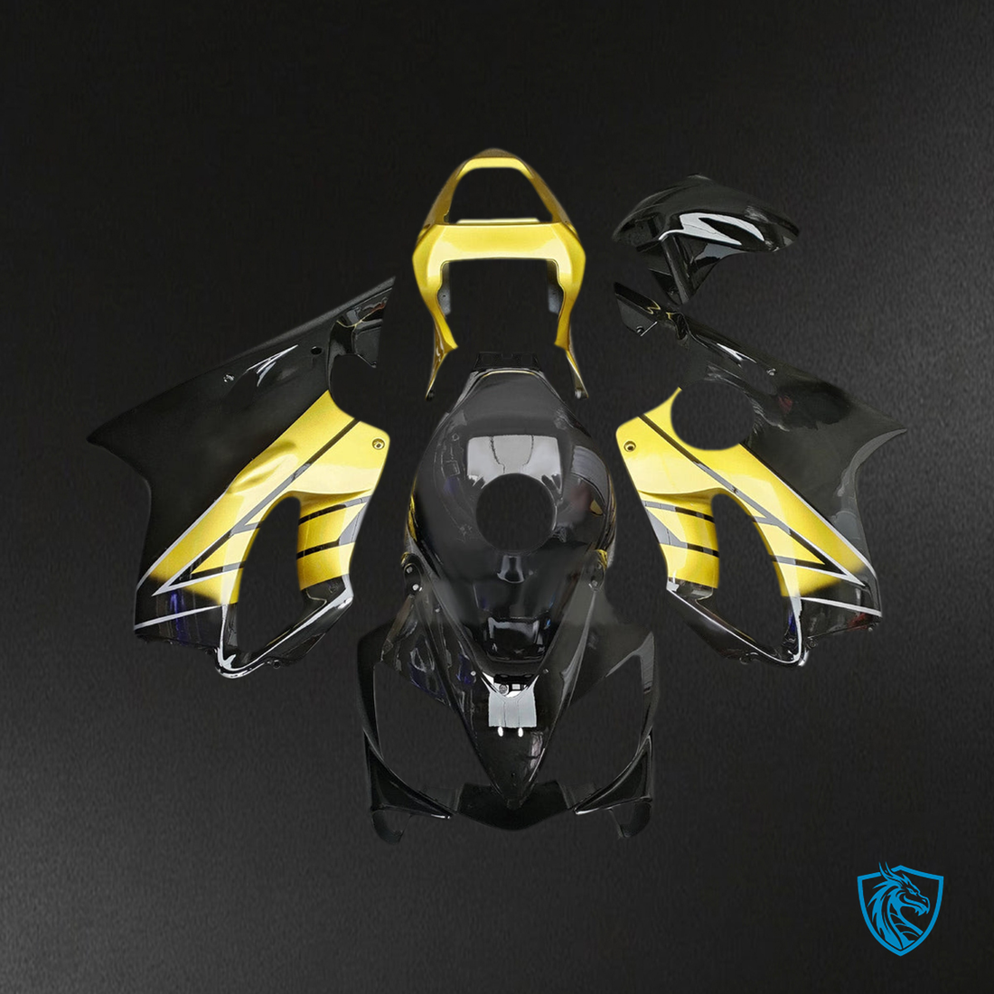 Honda CBR600 F4i (2001-2003) Fairing Kit - Gloss Gold and Gloss Black - ABS Bodywork