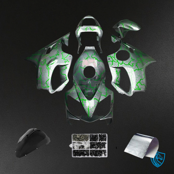 Honda CBR600 F4i (2001-2003) Fairing Kit - Grey and Green Line - ABS Bodywork