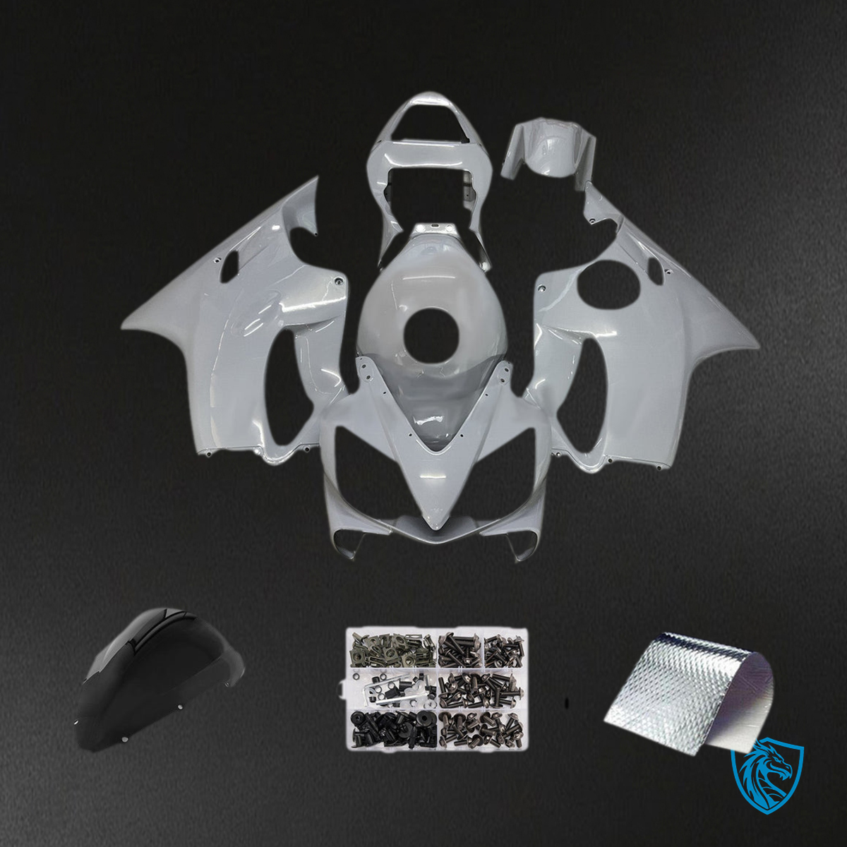 Honda CBR600 F4i (2001-2003)  Fairing Kit - Light Grey and Off-White - ABS Bodywork
