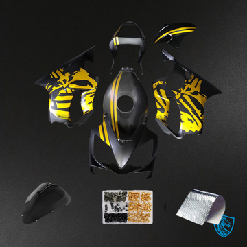 Honda CBR600 F4i (2001-2003) Fairing Kit - Matte Black With Gold - ABS Bodywork