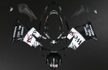 Honda CBR 600 F4i, (2004-2007) Fairings Kit - Black and White - ABS Bodywork