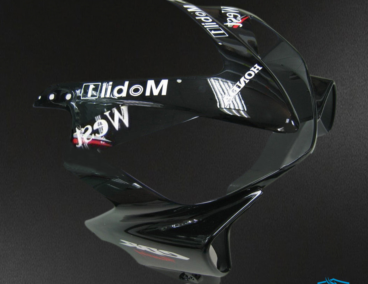 Honda CBR 600 F4i, (2004-2007) Fairings Kit - Black and White - ABS Bodywork