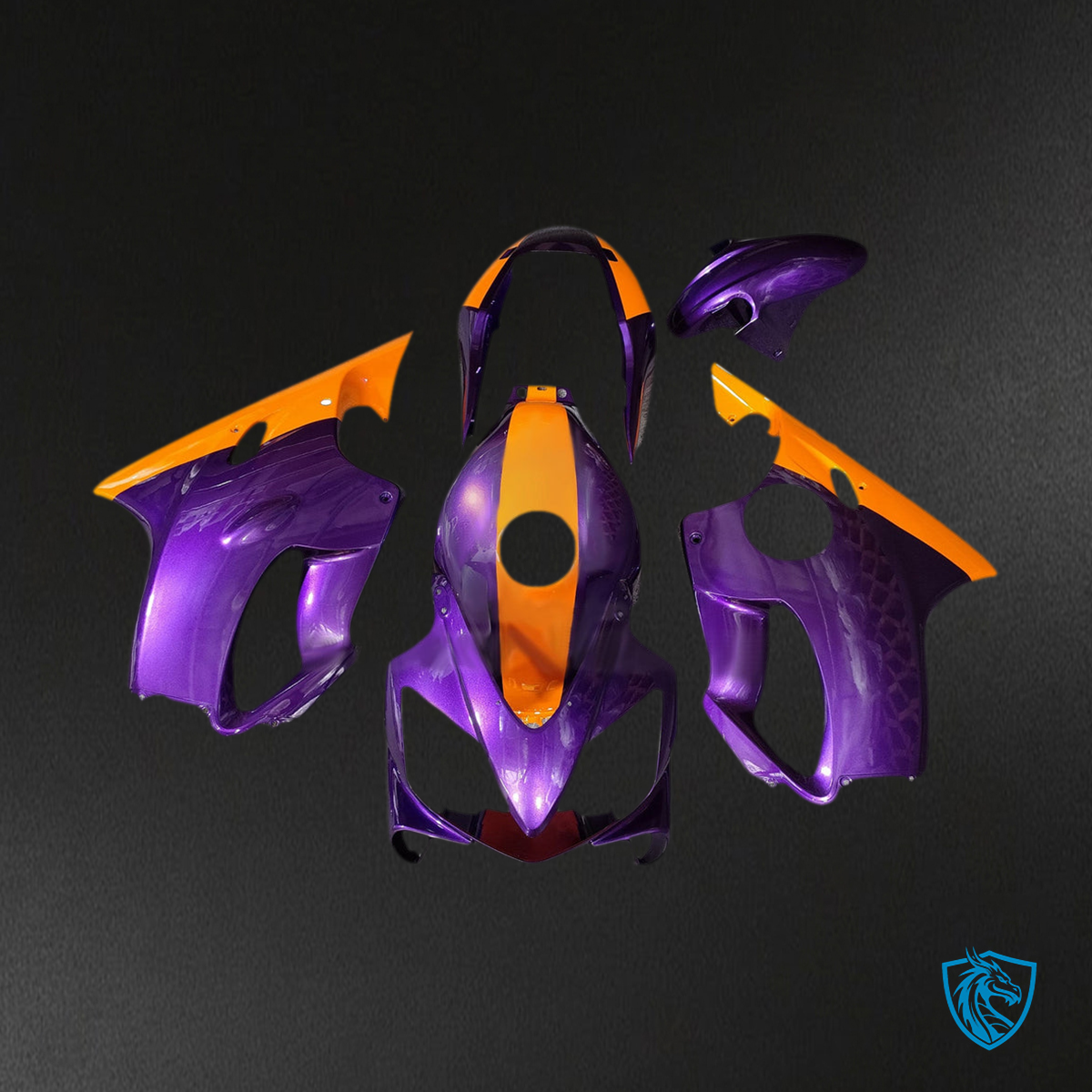 Honda CBR600 F4i (2004-2007)- Fairing Kit - Gloss Purple & Orange ABS Bodywork