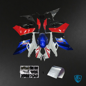 Honda CBR600F (2011-2013) Fairing Kit - Tri Color Stripe (Red, Black, Blue) ABS Bodywork