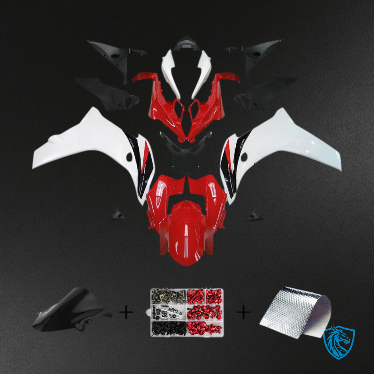 Honda CBR600F (2011-2013) Fairing Kit - Gloss Red & White ABS Bodywork