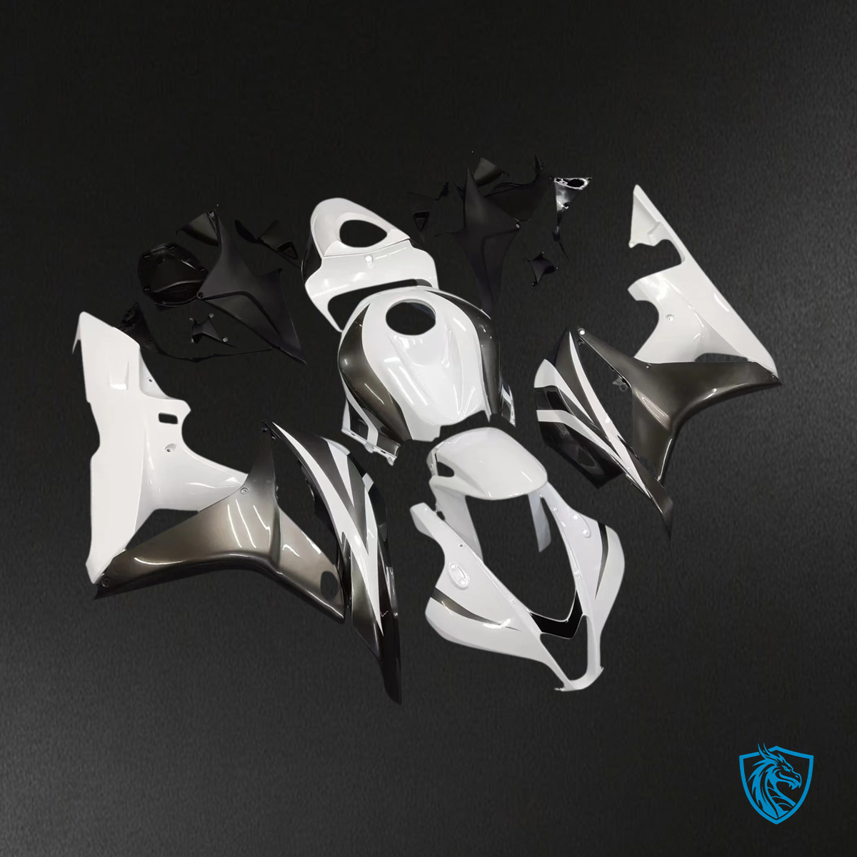 Honda CBR600RR (2007 2008) White & Black - Fairing Kit