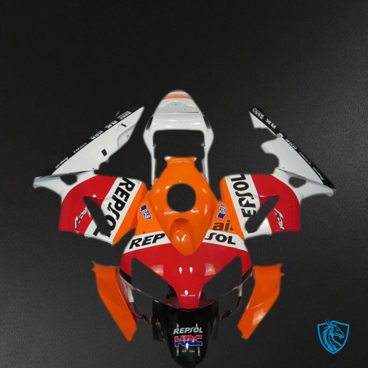 Honda CBR600RR (2003-2004) Orange, Red & White Motorcycle Fairing Kit - Aftermarket ABS Bodywork