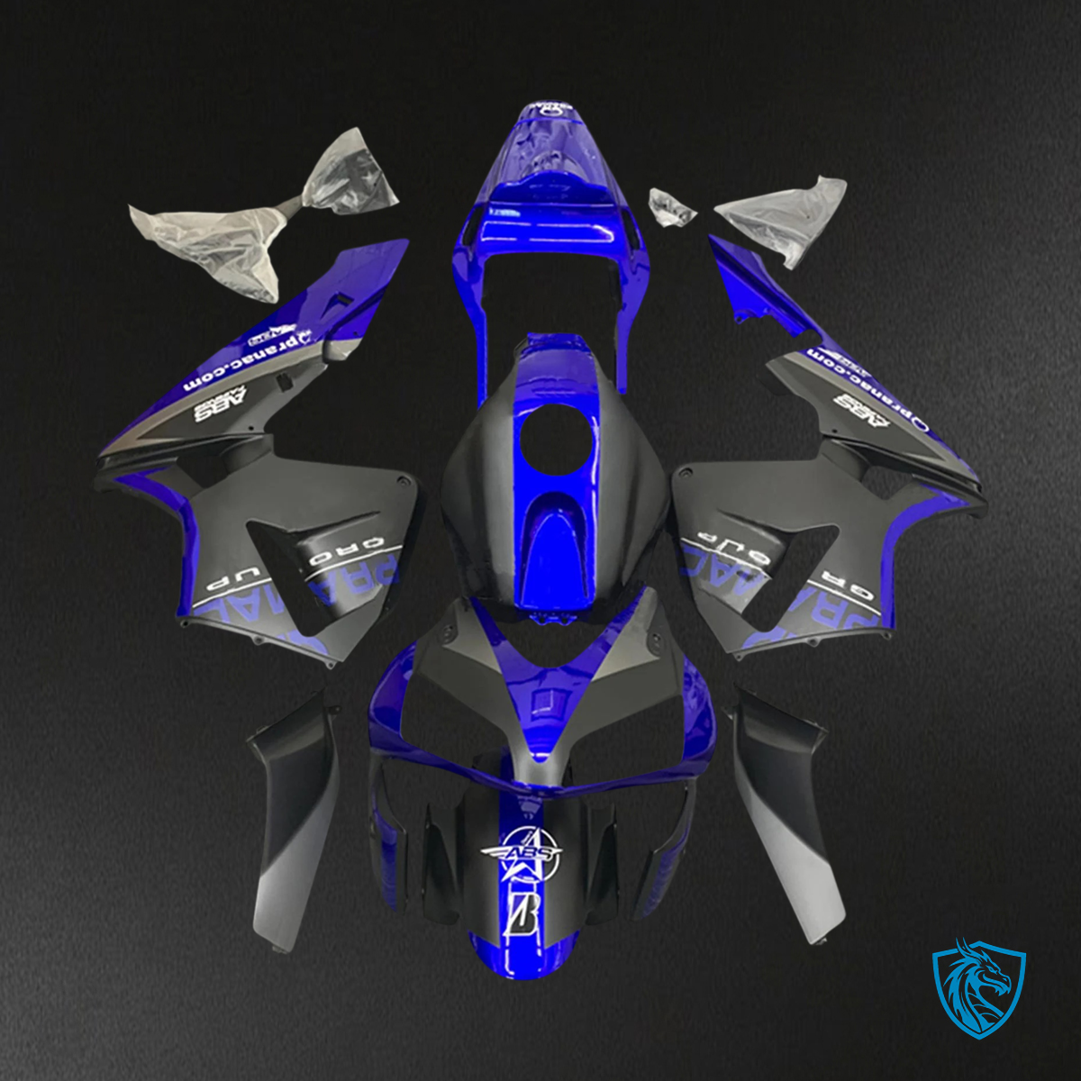 Honda CBR600RR (2003-2004) Black & Blue - Fairing Kit