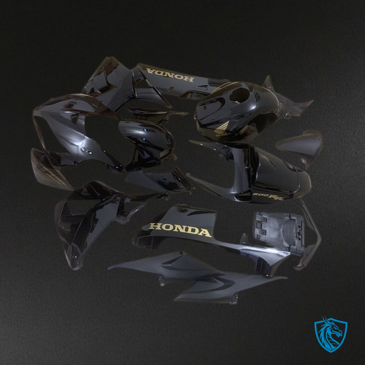 Honda CBR600RR (2003-2004) Black & Yellow Fairing Kit | ABS Bodywork