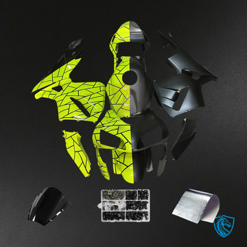Honda CBR600RR (2003-2004) Black & Light Green - Fairing Kit