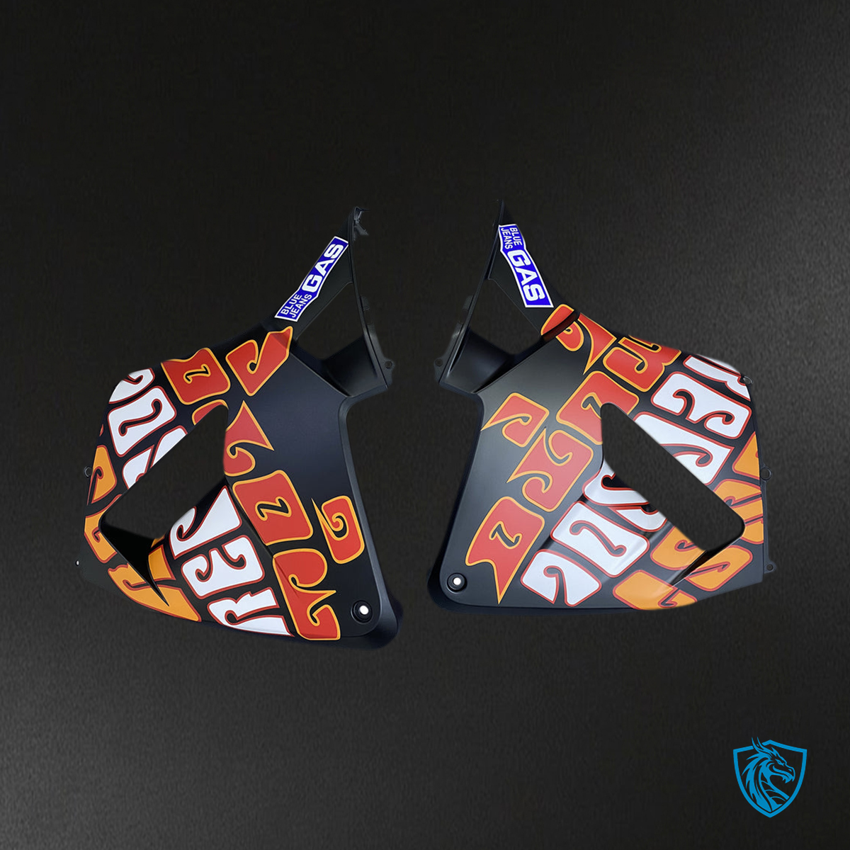 Honda CBR600RR (2003-2004) Black Matt Valentino Rossi Generic Fairings Kit | ABS Bodywork