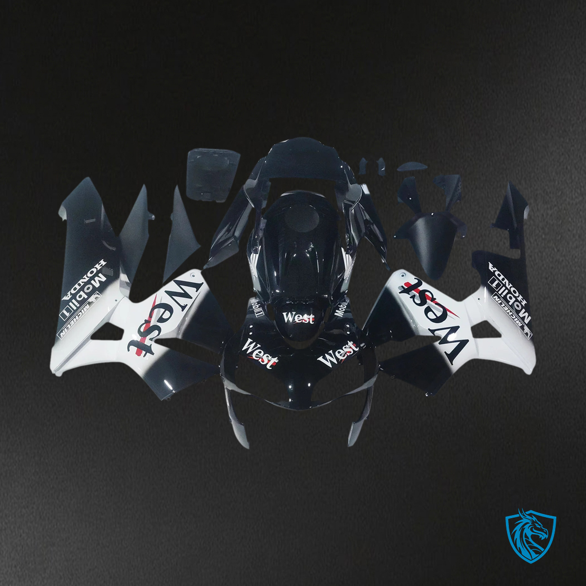 Honda CBR600RR (2003-2004) Black & White - Fairing Kit