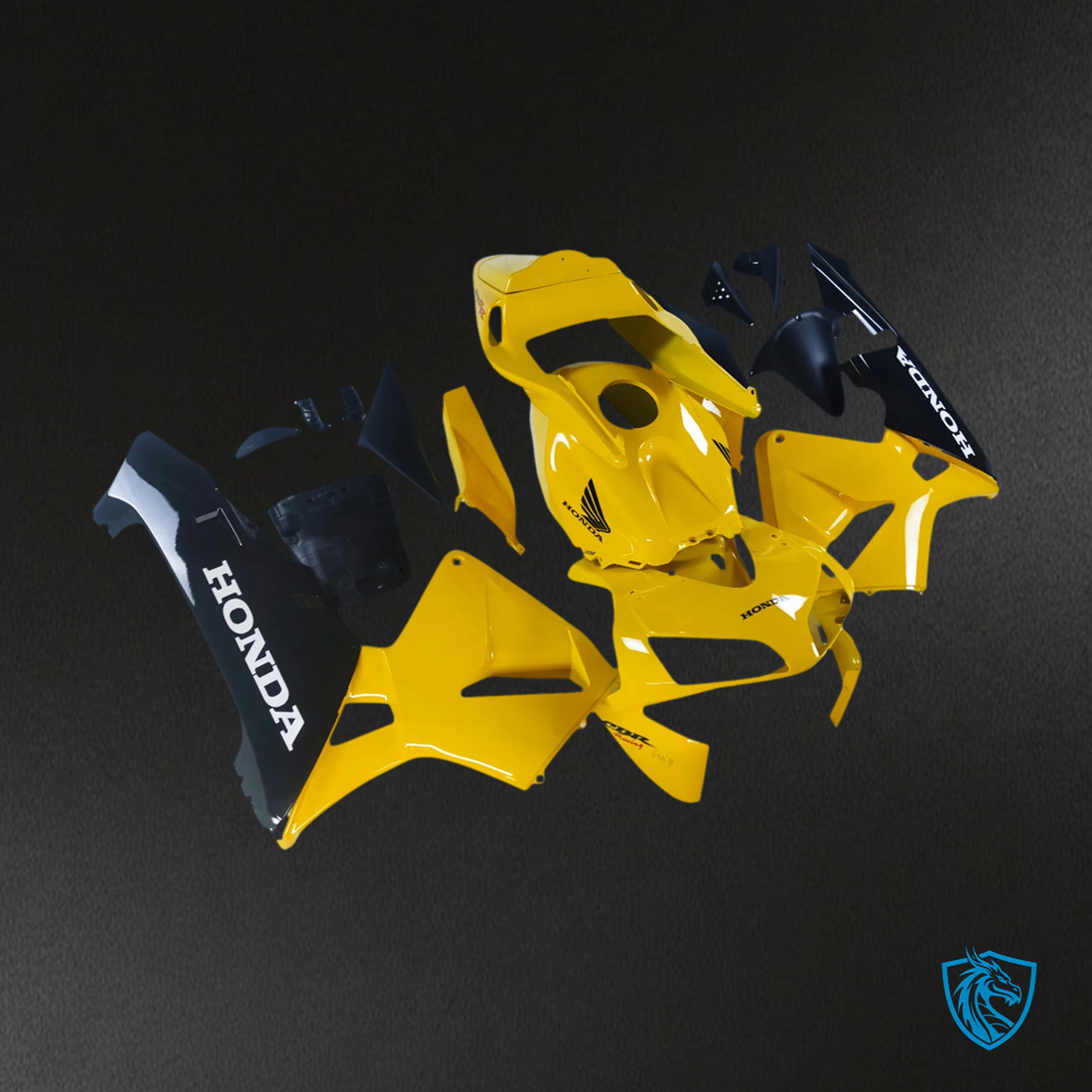 Honda CBR600RR (2003-2004) Black & Yellow - Fairing Kit