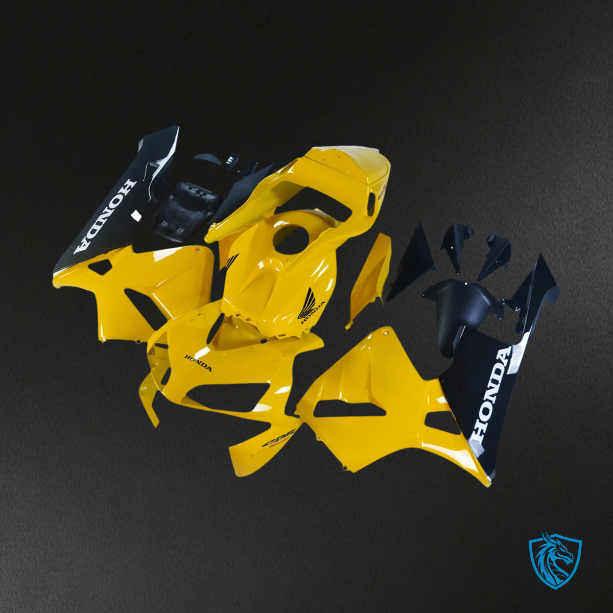 Honda CBR600RR (2003-2004) Black & Yellow - Fairing Kit