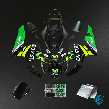Honda CBR600RR (2003-2004) Black Yellow & Green - Fairing Kit