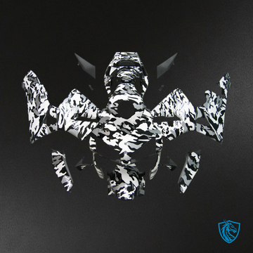 Honda CBR600RR (2003-2004) Blk White & Silver Camouflage Fairings Kit - Aftermarket ABS Bodywork