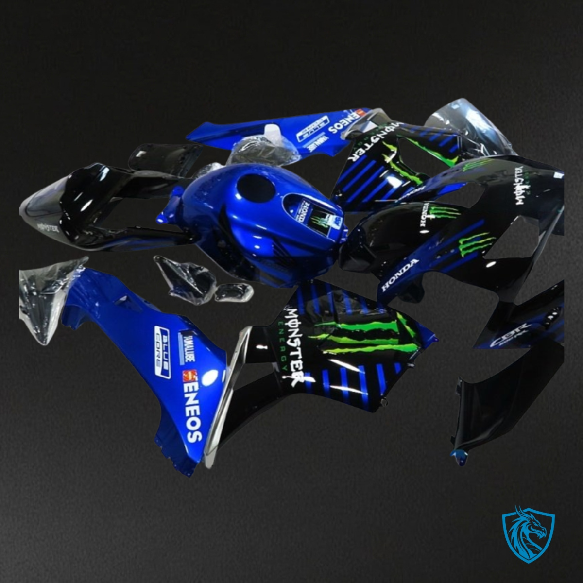 Honda CBR600RR (2003-2004) Blue & Black Monster Fairing Kit - Aftermarket ABS Bodywork