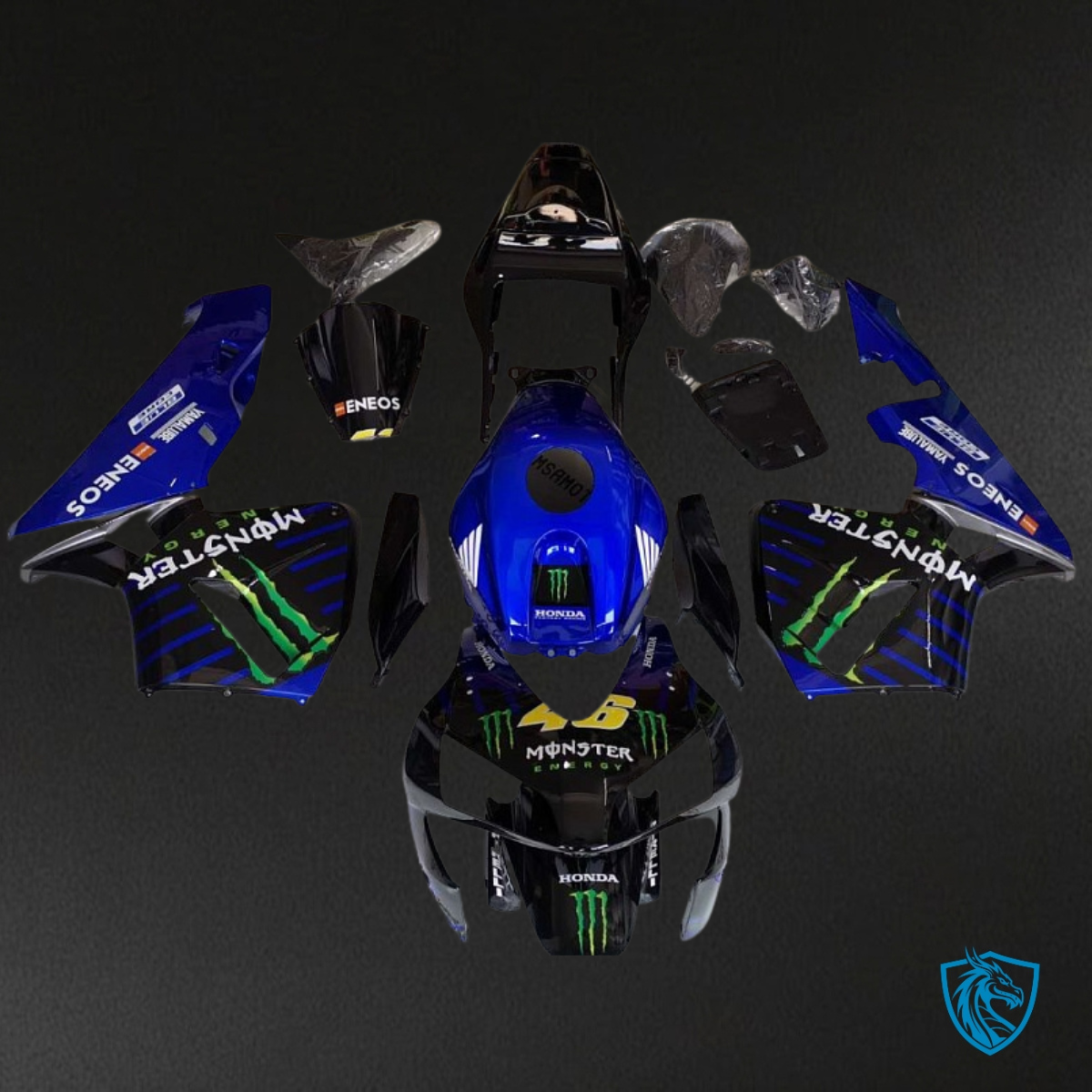 Honda CBR600RR (2003-2004) Blue & Black Monster Fairing Kit | ABS Bodywork