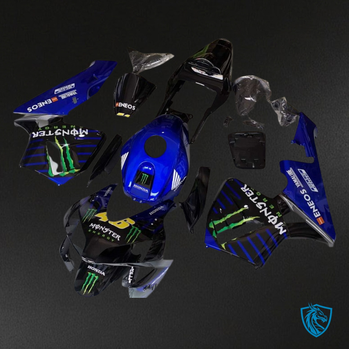 Honda CBR600RR (2003-2004) Blue & Black Monster Fairing Kit | ABS Bodywork