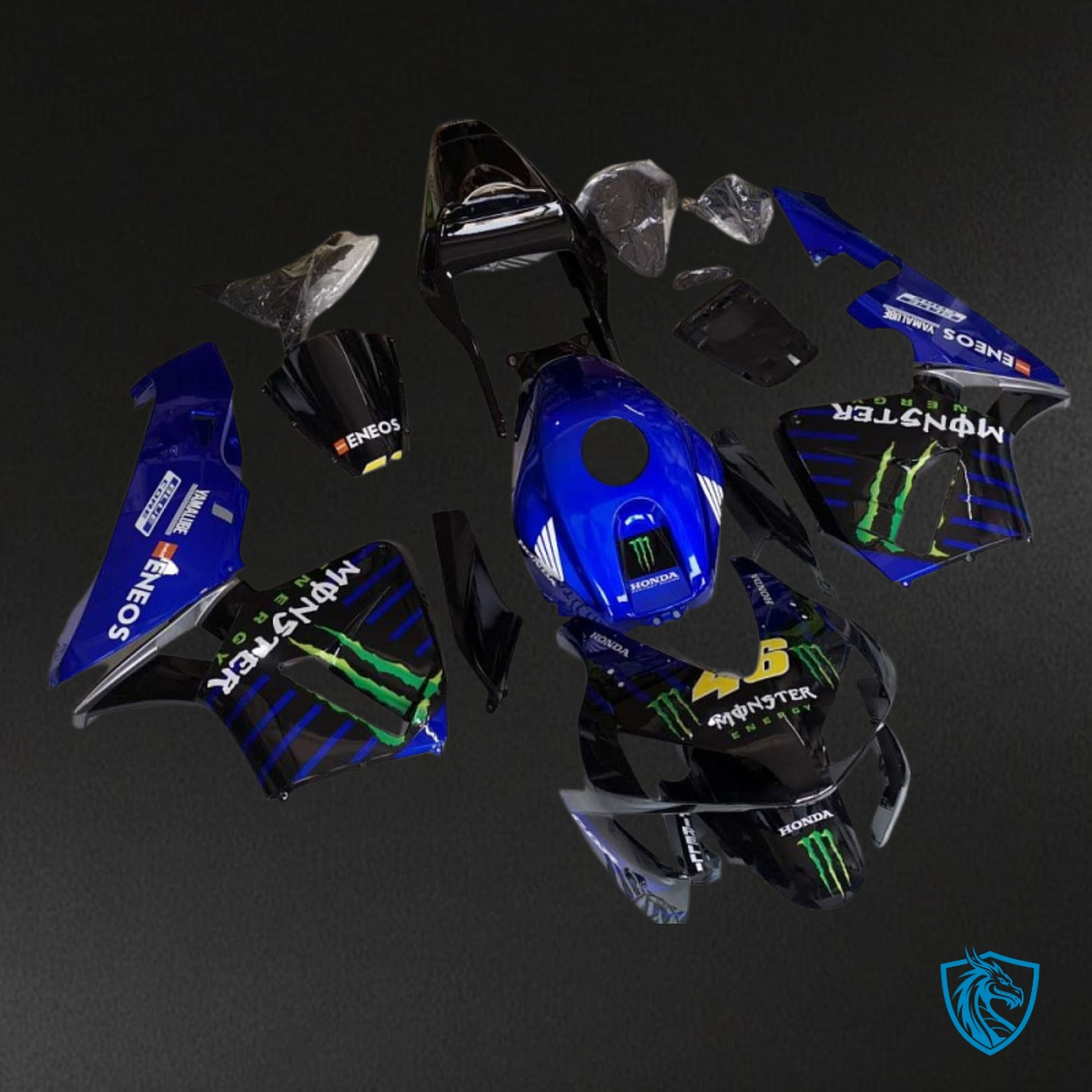 Honda CBR600RR (2003-2004) Blue & Black Monster Fairing Kit | ABS Bodywork