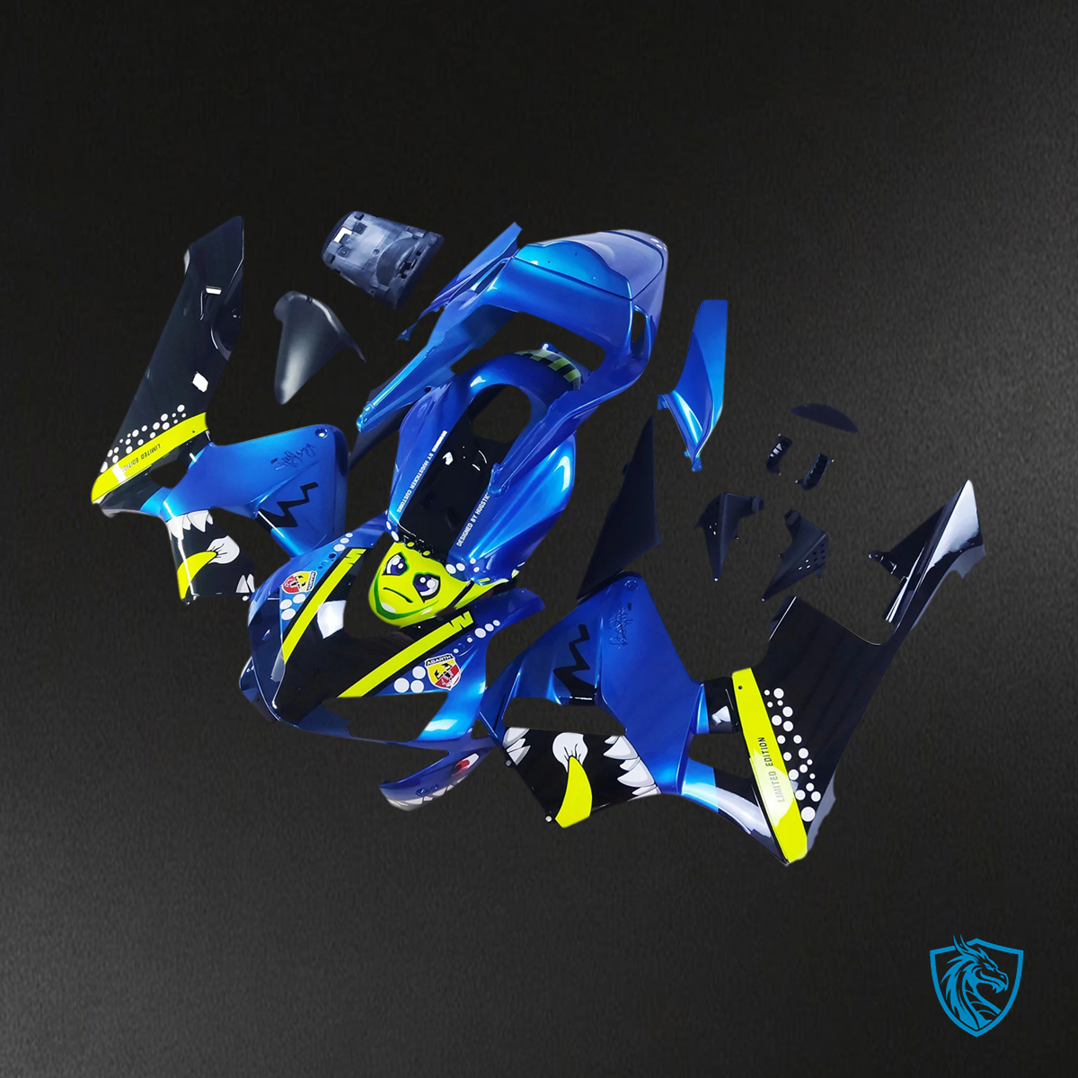 Honda CBR600RR (2003-2004) Blue & Green - Fairing Kit