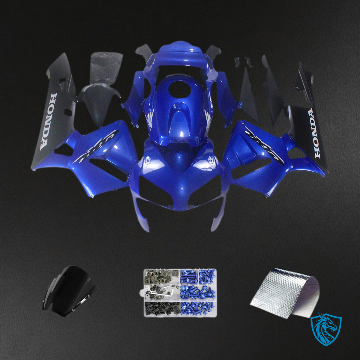 Honda CBR600RR (2003-2004) Blue & Black Generic - Custom ABS Fairing Kit