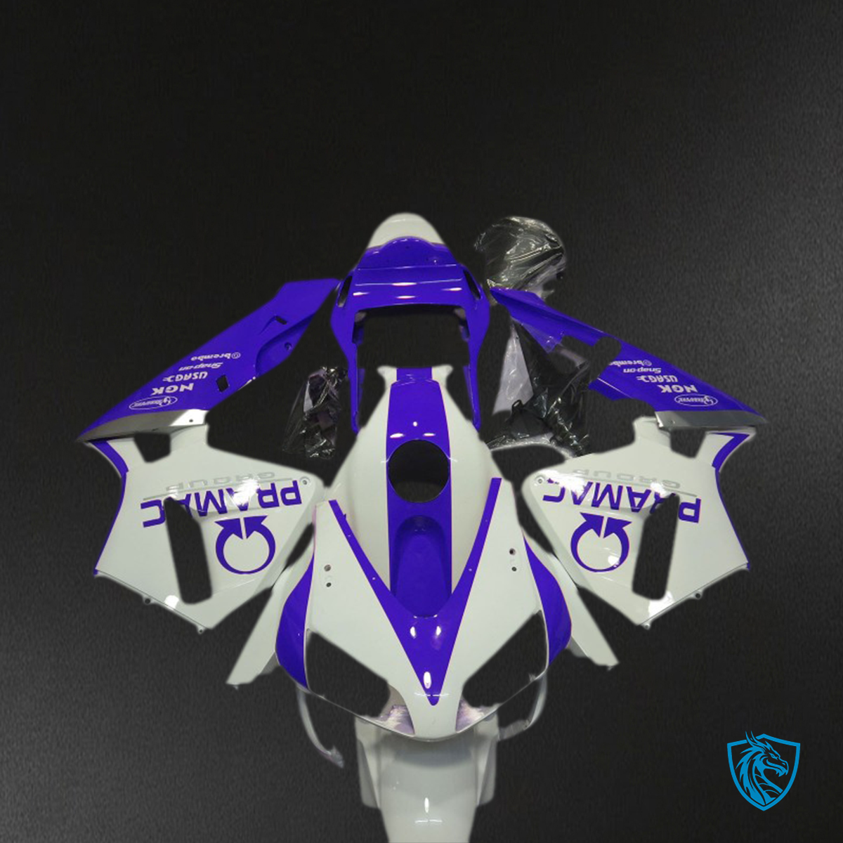 Honda CBR600RR (2003-2004) Gloss White & Blue Fairing Kit - Aftermarket ABS Bodywork