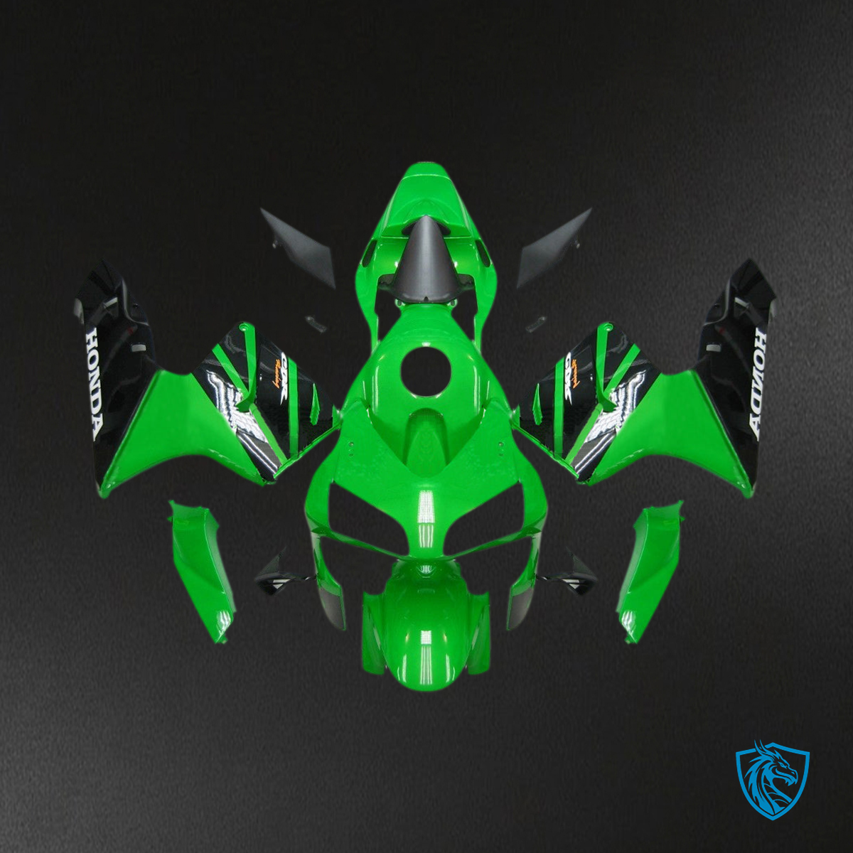 Honda CBR600RR (2003-2004) Green & Black Generic - MERGEment Motorcycle Fairings Kit